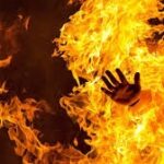 police officer in fire